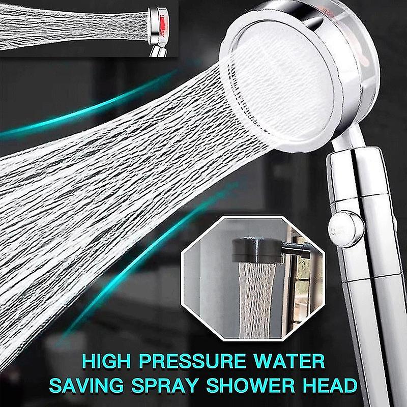360 Degrees Rotating High Pressure Shower Heads, Handheld Turbo Fan Shower