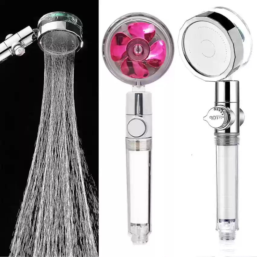 360 Degrees Rotating High Pressure Shower Heads, Handheld Turbo Fan Shower